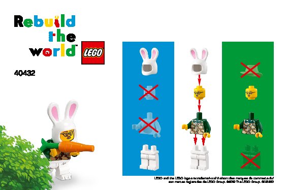 Istruzioni per la Costruzione - LEGO - 40432 - ‘Rebuild the World' Minifigure: Page 1