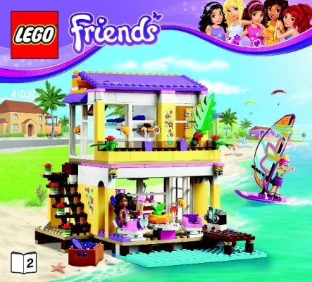 Istruzioni per la Costruzione - LEGO - Friends - 41037 - La casa sulla spiaggia di Stephanie: Page 1