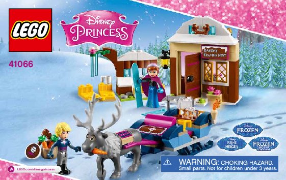 Istruzioni per la Costruzione - LEGO - Disney Princess - 41066 - L'avventura sulla slitta di Anna e Kristoff: Page 1