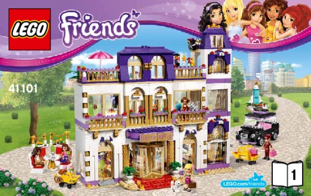 Istruzioni per la Costruzione - LEGO - Friends - 41101 - Il Grand Hotel di Heartlake: Page 1