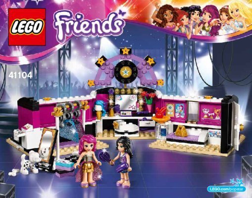 Istruzioni per la Costruzione - LEGO - Friends - 41104 - Il camerino della pop star: Page 1