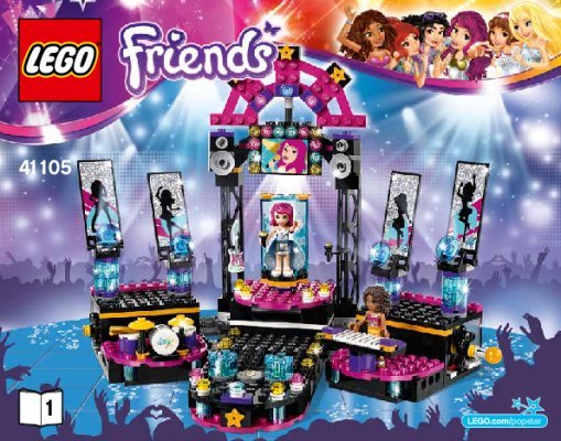 Istruzioni per la Costruzione - LEGO - Friends - 41105 - Il palcoscenico della pop star: Page 1