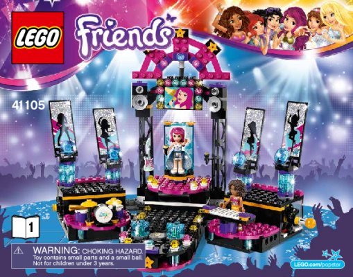 Istruzioni per la Costruzione - LEGO - Friends - 41105 - Il palcoscenico della pop star: Page 1