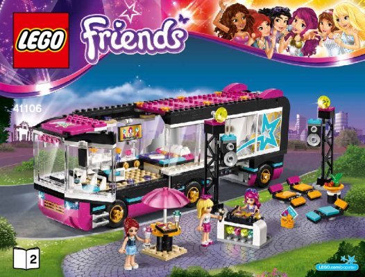 Istruzioni per la Costruzione - LEGO - Friends - 41106 - Pop Star Tour Bus: Page 1