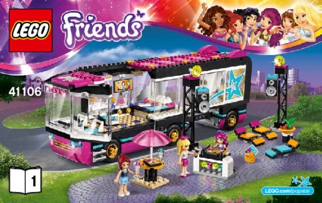 Istruzioni per la Costruzione - LEGO - Friends - 41106 - Pop Star Tour Bus: Page 1