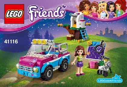 Istruzioni per la Costruzione - LEGO - Friends - 41116 - L'auto per esplorazioni di Olivia: Page 1