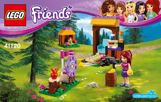 Istruzioni per la Costruzione - LEGO - Friends - 41120 - Tiro dell'arco al campo avventure: Page 1