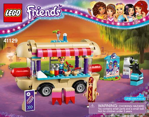 Istruzioni per la Costruzione - LEGO - Friends - 41129 - Il furgone degli hot dog del parco divertimenti: Page 1