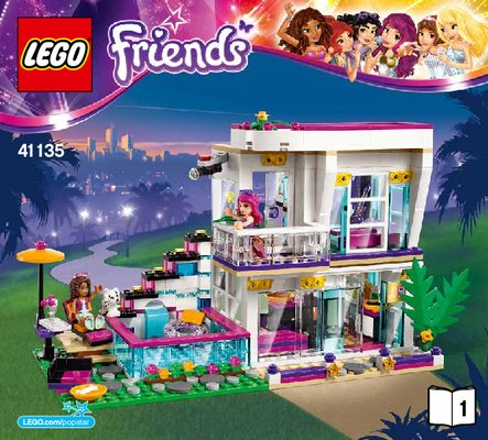 Istruzioni per la Costruzione - LEGO - Friends - 41135 - La casa della Pop Star Livi: Page 1