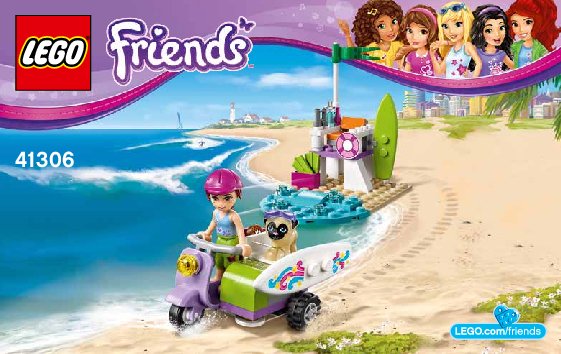 Istruzioni per la Costruzione - LEGO - Friends - 41306 - Lo scooter da spiaggia di Mia: Page 1