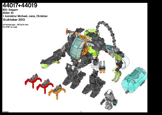 Istruzioni per la Costruzione - LEGO - Hero Factory - 44017 - STORMER Freeze Machine: Page 1