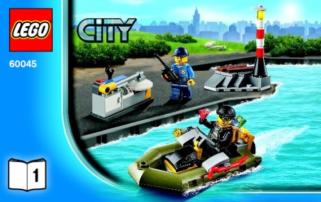 Istruzioni per la Costruzione - LEGO - City - 60045 - Gommone della Polizia: Page 1