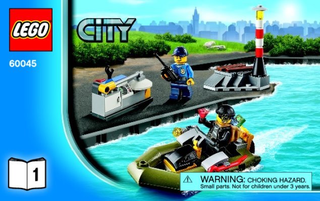 Istruzioni per la Costruzione - LEGO - City - 60045 - Gommone della Polizia: Page 1