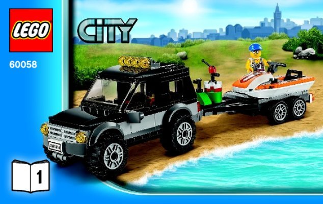 Istruzioni per la Costruzione - LEGO - City - 60058 - SUV con moto d'acqua: Page 1