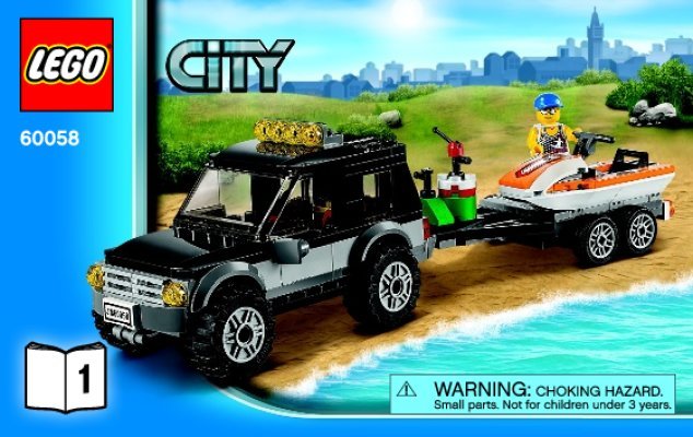 Istruzioni per la Costruzione - LEGO - City - 60058 - SUV con moto d'acqua: Page 1