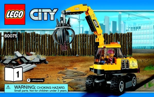 Istruzioni per la Costruzione - LEGO - City - 60075 - Scavatore e camion: Page 1