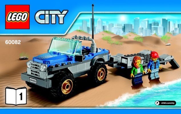 Istruzioni per la Costruzione - LEGO - City - 60082 - Rimorchio Dune Buggy: Page 1