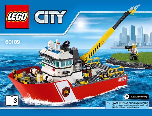 Istruzioni per la Costruzione - LEGO - City - 60109 - Motobarca antincendio: Page 1