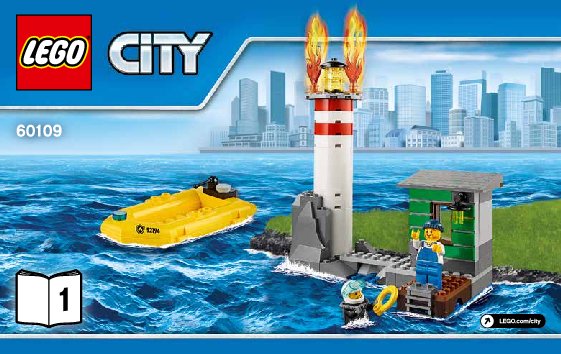 Istruzioni per la Costruzione - LEGO - City - 60109 - Motobarca antincendio: Page 1