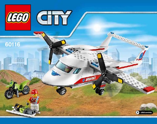 Istruzioni per la Costruzione - LEGO - City - 60116 - Aereo-ambulanza: Page 1