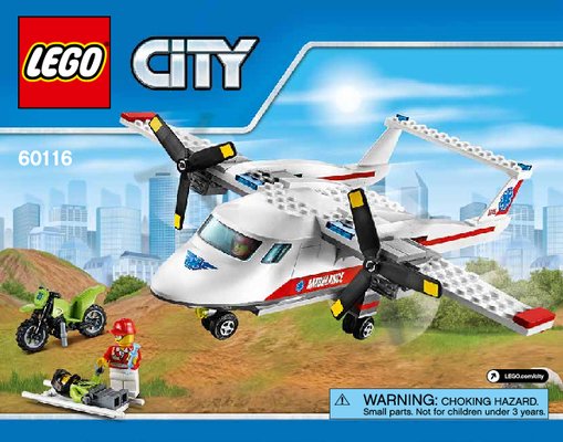 Istruzioni per la Costruzione - LEGO - City - 60116 - Aereo-ambulanza: Page 1