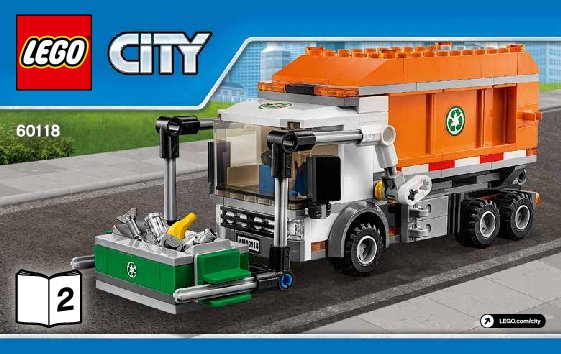 Istruzioni per la Costruzione - LEGO - City - 60118 - Camioncino della spazzatura: Page 1