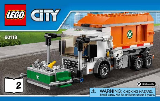 Istruzioni per la Costruzione - LEGO - City - 60118 - Camioncino della spazzatura: Page 1