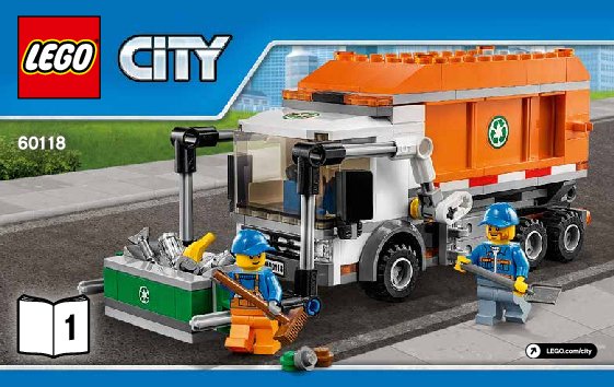 Istruzioni per la Costruzione - LEGO - City - 60118 - Camioncino della spazzatura: Page 1