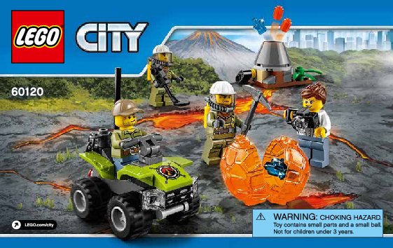 Istruzioni per la Costruzione - LEGO - City - 60120 - Starter Set Vulcano: Page 1