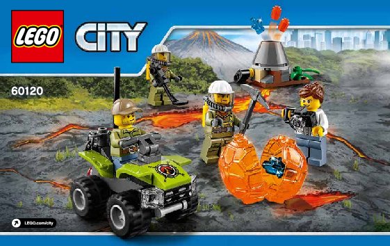 Istruzioni per la Costruzione - LEGO - City - 60120 - Starter Set Vulcano: Page 1