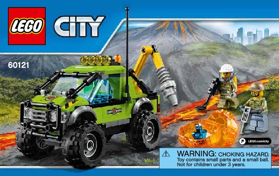 Istruzioni per la Costruzione - LEGO - City - 60121 - Camion delle esplorazioni vulcanico: Page 1