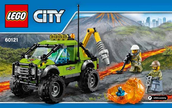 Istruzioni per la Costruzione - LEGO - City - 60121 - Camion delle esplorazioni vulcanico: Page 1