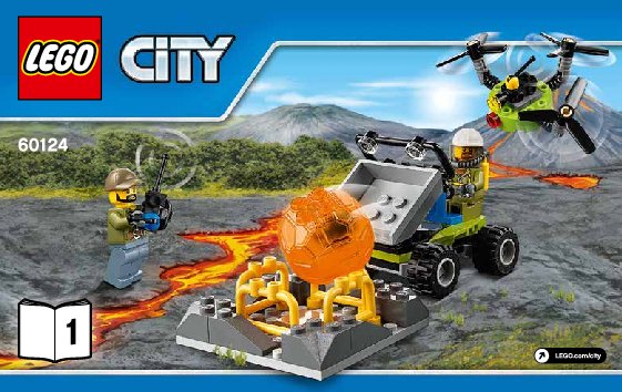 Istruzioni per la Costruzione - LEGO - City - 60124 - Base delle esplorazioni vulcanica: Page 1