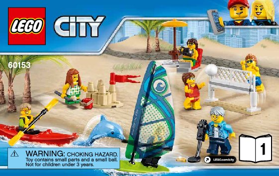 Istruzioni per la Costruzione - LEGO - City - 60153 - People pack – Divertimento in spiaggia: Page 1