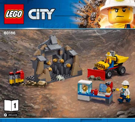 Istruzioni per la Costruzione - LEGO - 60186 - Mining Heavy Driller: Page 1