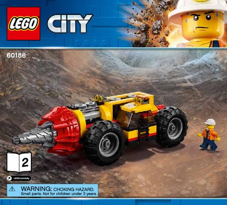 Istruzioni per la Costruzione - LEGO - 60186 - Mining Heavy Driller: Page 1