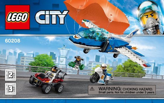 Istruzioni per la Costruzione - LEGO - 60208 - Sky Police Parachute Arrest: Page 1