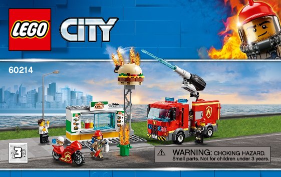 Istruzioni per la Costruzione - LEGO - 60214 - Burger Bar Fire Rescue: Page 1