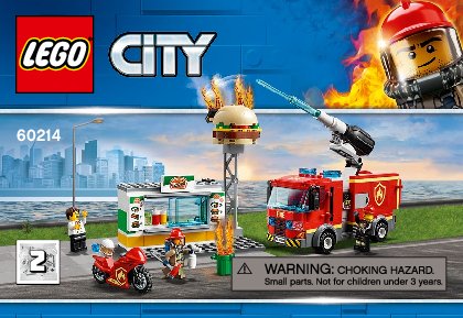 Istruzioni per la Costruzione - LEGO - 60214 - Burger Bar Fire Rescue: Page 1