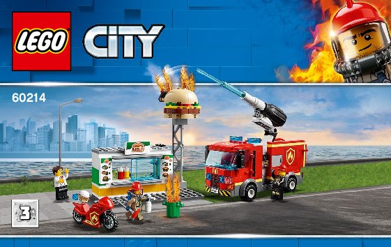 Istruzioni per la Costruzione - LEGO - 60214 - Burger Bar Fire Rescue: Page 1