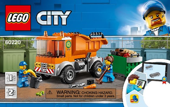 Istruzioni per la Costruzione - LEGO - 60220 - Garbage Truck: Page 1