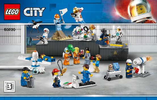 Istruzioni per la Costruzione - LEGO - 60230 - People Pack - Space Research and Develop: Page 1