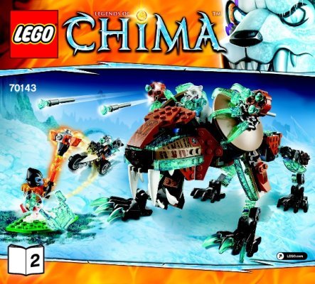 Istruzioni per la Costruzione - LEGO - Legends of Chima - 70143 - Walker denti a sciabola di Sir Fangar: Page 1