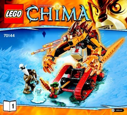 Istruzioni per la Costruzione - LEGO - Legends of Chima - 70144 - Leone di fuoco di Laval: Page 1