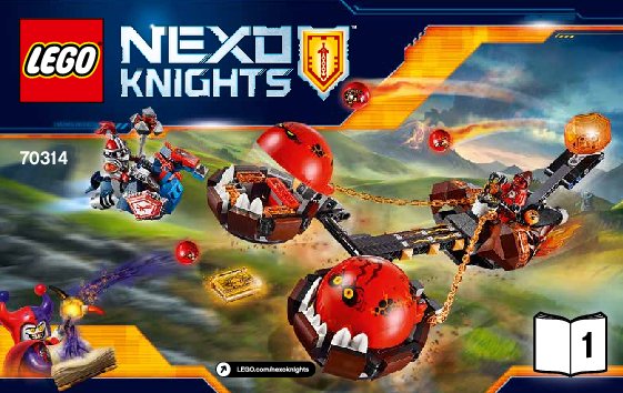 Istruzioni per la Costruzione - LEGO - NEXO KNIGHTS - 70314 - Il Carro caotico di Beast Master: Page 1