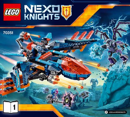 Istruzioni per la Costruzione - LEGO - NEXO KNIGHTS - 70351 - Il Falcon Fighter di Clay: Page 1