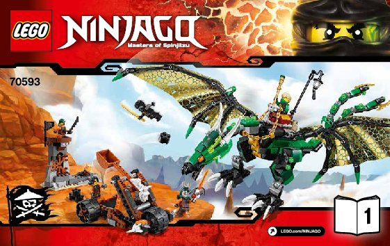 Istruzioni per la Costruzione - LEGO - NINJAGO - 70593 - Dragone NRG verde: Page 1