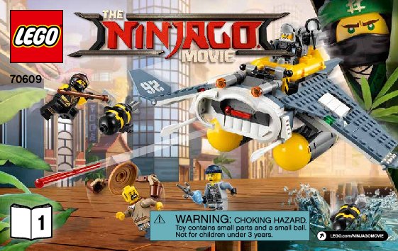 Istruzioni per la Costruzione - LEGO - THE LEGO NINJAGO MOVIE - 70609 - Bomber Manta Ray: Page 1