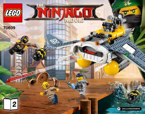 Istruzioni per la Costruzione - LEGO - THE LEGO NINJAGO MOVIE - 70609 - Bomber Manta Ray: Page 1