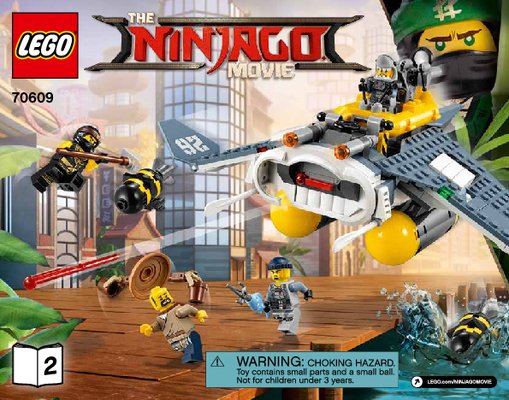 Istruzioni per la Costruzione - LEGO - THE LEGO NINJAGO MOVIE - 70609 - Bomber Manta Ray: Page 1